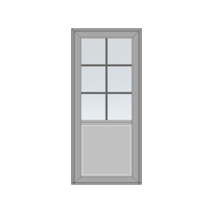 Facadedør 1 glas 1 fyldning 6 felter Svendborg Vinduer