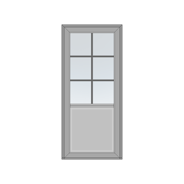 Facadedør 1 glas 1 fyldning 6 felter Svendborg Vinduer