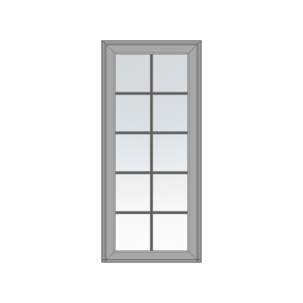 Facadedør 1 glas 10 felter Svendborg Vinduer