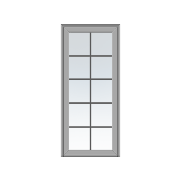 Facadedør 1 glas 10 felter Svendborg Vinduer