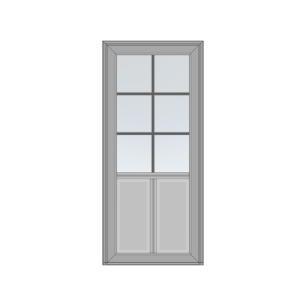 Facadedør 1 glas 2 fyldninger 6 felter Svendborg Vinduer